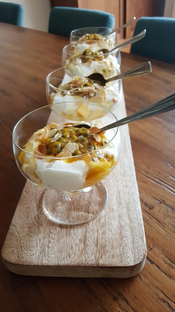 Mango passievrucht dessert