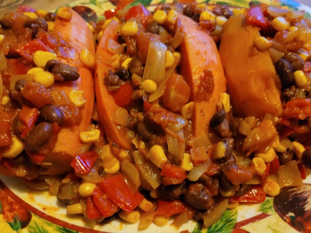 Gevulde zoete aardappel in Mex...